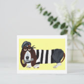 Basset Hound Einbrecher Postkarte (Stehend Vorderseite)