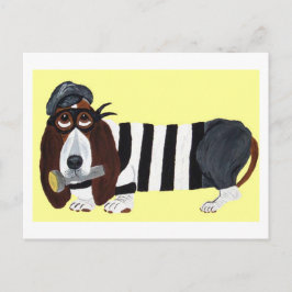 Basset Hound Einbrecher Postkarte