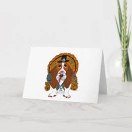 Basset Hound Erntedank Türkei Feiertagskarte