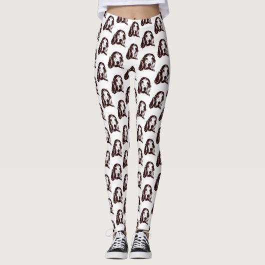 Basset Hound Face Leggings (Vorderseite)