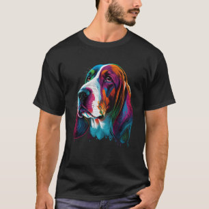 Basset Hound farbenfrohe Aquarellmalerei Hund T-Shirt