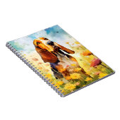 Basset Hound farbige Aquarellbilder Notizblock (Rechte Seite)
