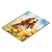 Basset Hound farbige Aquarellbilder Notizblock (Linke Seite)