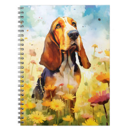 Basset Hound farbige Aquarellbilder Notizblock