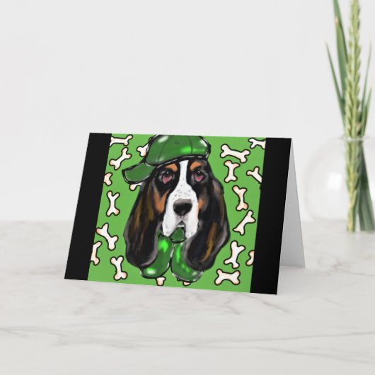 Basset Hound Feiertagskarte (Vorderseite)