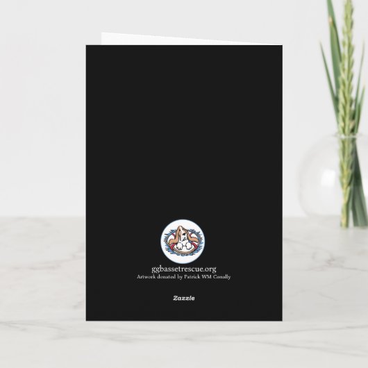 Basset Hound - Ferienkarte Feiertagskarte (Rückseite)