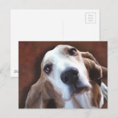 Basset Hound Fine Art Painting Portrait Postkarte (Vorne/Hinten)