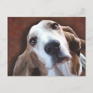 Basset Hound Fine Art Painting Portrait Postkarte