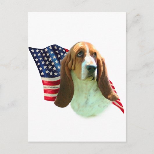 Basset Hound Flag Postkarte (Vorderseite)