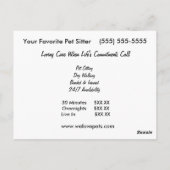 Basset Hound Flapping Ohren in Blue Sky Pet Sitter Postkarte (Rückseite)