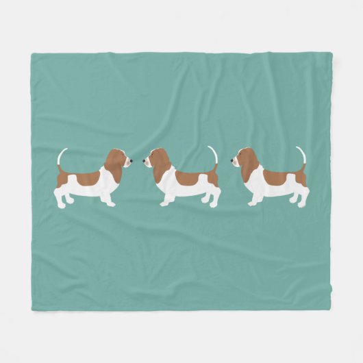 Basset Hound Fleece Blanket (Vorderseite (Horizontal))