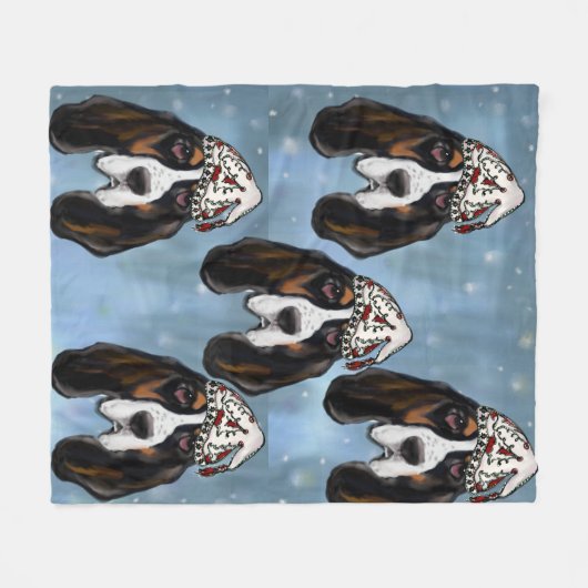 BASSET HOUND FLEECEDECKE (Vorderseite (Horizontal))