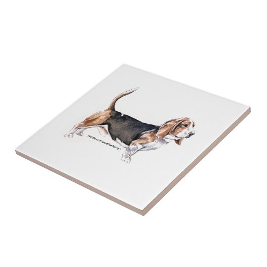 Basset Hound Fliese (Seite)