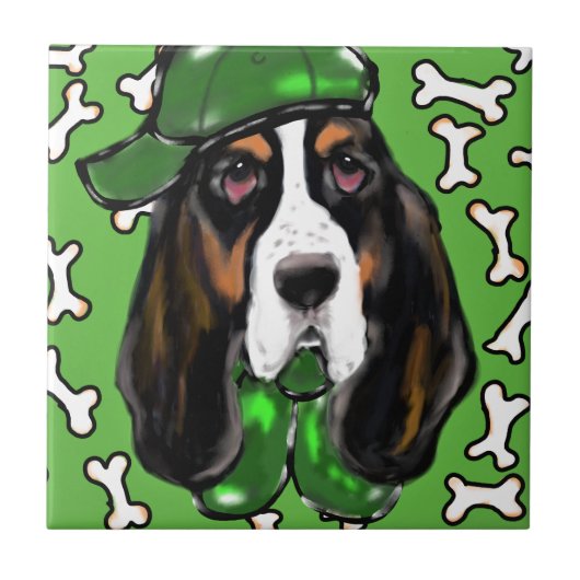 Basset Hound Fliese (Vorderseite)