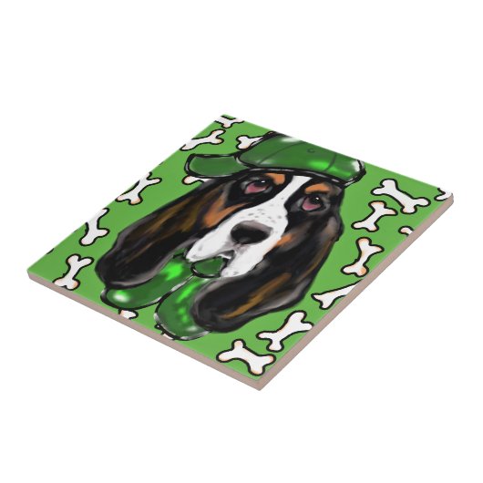 Basset Hound Fliese (Seite)