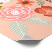 Basset Hound Florals - Dog Art Poster (Ecke)