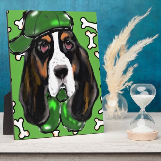 Basset Hound Fotoplatte (Seite)