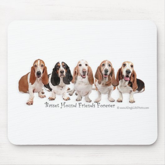Basset Hound-Freunde für immer Mousepad (Vorne)
