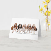 Basset Hound Friends Forever Karte (Gelbe Blume)