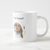 Basset Hound Funny Color Illustration Jumbo-Tasse (Rechts)