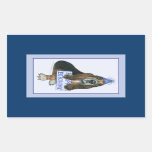 Basset Hound Geburtstagskleber Rechteckiger Aufkleber