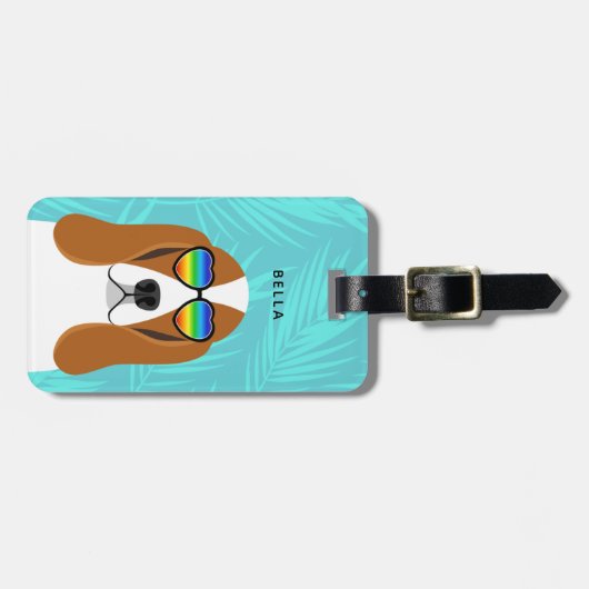 Basset Hound Gepäckanhänger (Vorderseite horizontal)