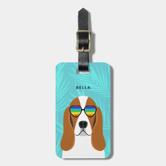 Basset Hound Gepäckanhänger (Vorderseite vertikal)