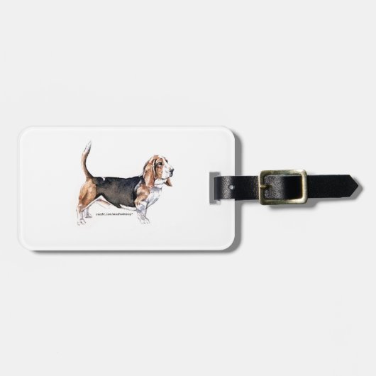 Basset Hound Gepäckanhänger (Vorderseite horizontal)