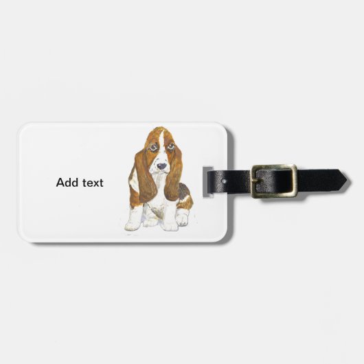 Basset Hound Gepäckanhänger (Vorderseite horizontal)