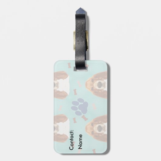 Basset Hound Gepäckanhänger (Rückseite vertikal)