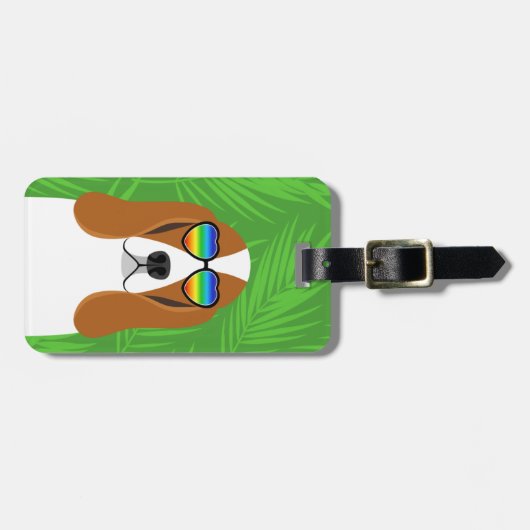 Basset Hound Gepäckanhänger (Vorderseite horizontal)