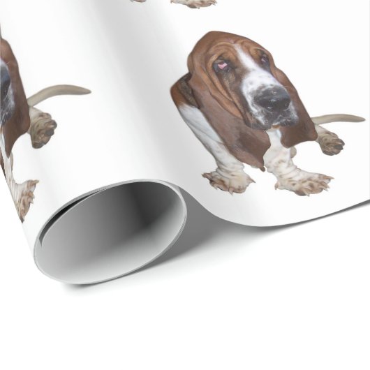 Basset Hound Geschenkpapier (Rolleneckpunkt)