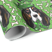 Basset Hound Geschenkpapier (Rolleneckpunkt)