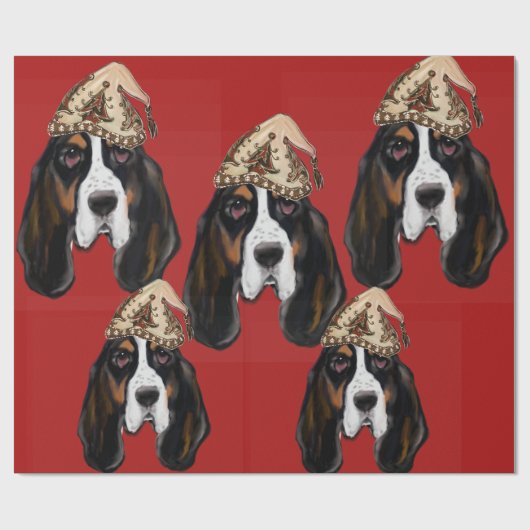 BASSET HOUND   GESCHENKPAPIER (Flach)