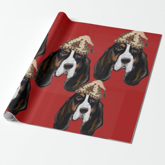 BASSET HOUND   GESCHENKPAPIER (Ungerollt)