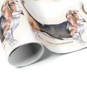 Basset Hound Geschenkpapier (Rolleneckpunkt)