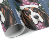 BASSET HOUND GESCHENKPAPIER (Rolleneckpunkt)