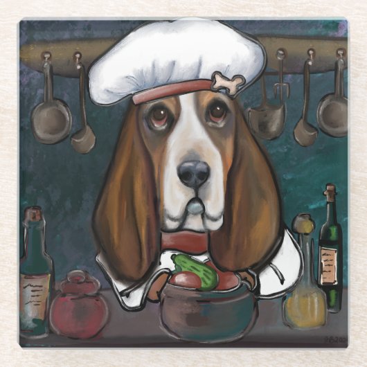 BASSET HOUND GLASUNTERSETZER (Vorderseite)