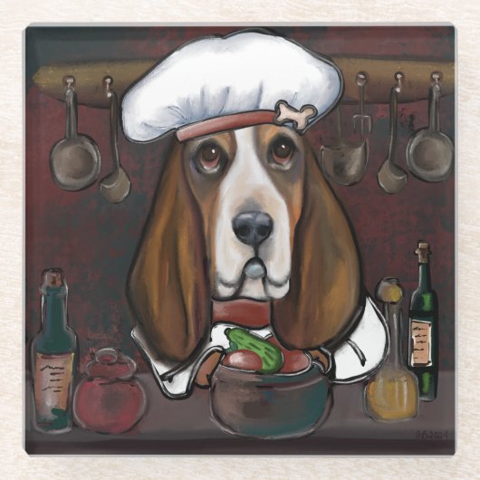 BASSET HOUND GLASUNTERSETZER (Vorderseite)