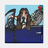 BASSET HOUND GOLFER MAGNET (Vorne)