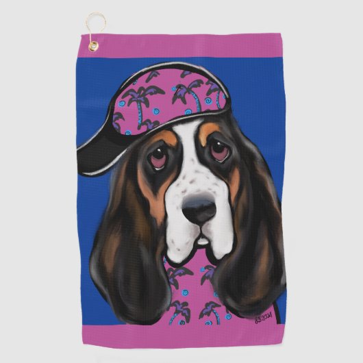 Basset Hound Golfhandtuch (Vorderseite)
