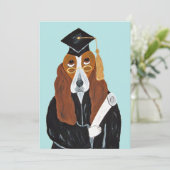 Basset Hound Graduate Einladung (Stehend Vorderseite)