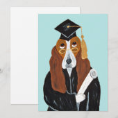Basset Hound Graduate Einladung (Vorne/Hinten)