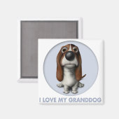 Basset Hound Granddog Magnet (Vorderseite/Rückseite)