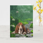 Basset Hound Green Garden Path Pet Beileid Karte (Gelbe Blume)