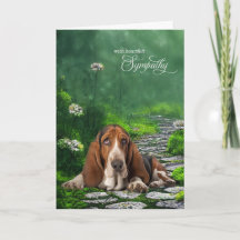 Basset Hound Green Garden Path Pet Beileid