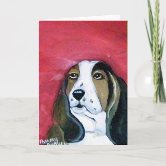 Basset Hound Greeting Karte (Vorderseite)