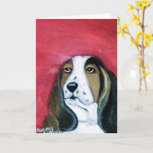 Basset Hound Greeting Karte (Gelbe Blume)