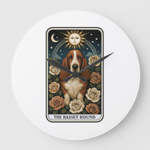 Basset Hound Große Wanduhr