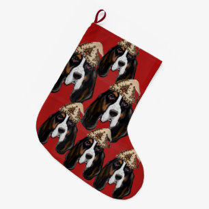 BASSET HOUND    GROßER WEIHNACHTSSTRUMPF
